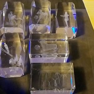 CHOICE OF CRYSTAL GLASS PAPER WEIGHTS 3 1/4 BY 2